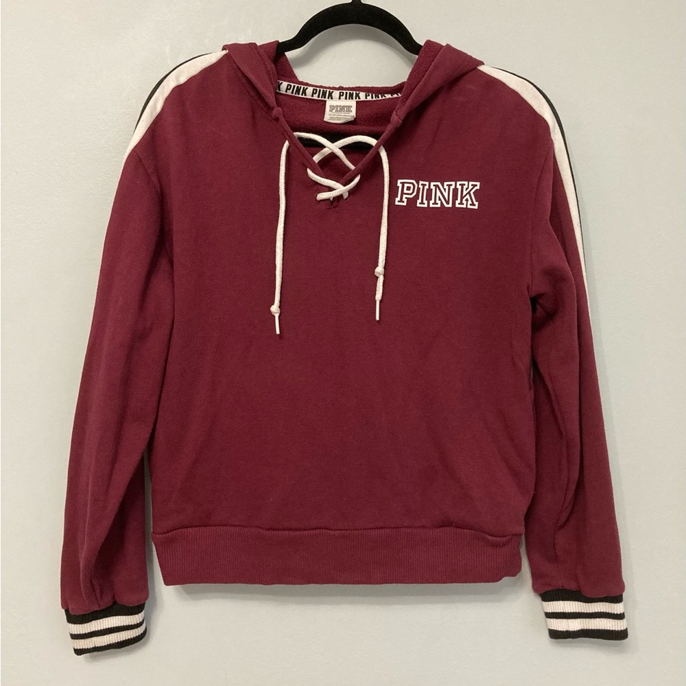 PINK Victoria’s Secret Red Hoodie Pullover Sweatshirt
